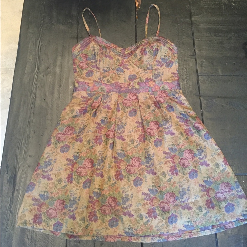 Floral Spaghetti Strap Sundress in Pink and Purple